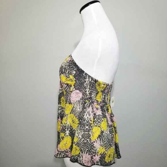 NWT Free People Boho Tube Top Sz M Women Strapless Coastal Tropical Flirty Flowy - Picture 4 of 12